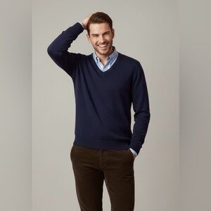 GAP Mens Merino Wool Sweater Large Navy Blue